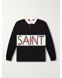 SAINT Mxxxxxx - Saint Life Printed Cotton-Jersey Polo Shirt - Lyst
