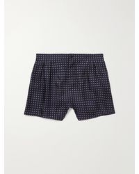 Saint Laurent - Straight-Leg Printed Silk-Twill Shorts - Lyst