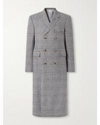 Thom Browne - Prince Of Wales Checked Woven Wool Coat - Lyst