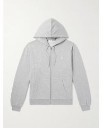 Celine - Logo-Embroidered Cotton And Cashmere-Blend Jersey Zip-Up Hoodie - Lyst