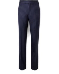 Kingsman - Argylle Straight-leg Pinstriped Wool And Cashmere-blend Suit Trousers - Lyst