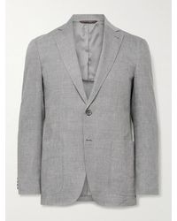 Canali - Kei Slim-Fit Linen And Wool-Blend Suit Jacket - Lyst