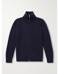 Ghiaia - Barracuda Ribbed-Knit Cashmere Zip-Up Sweater - Lyst