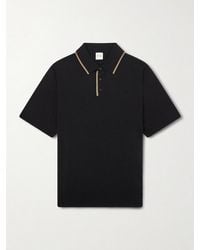 Paul Smith - Stripe-Trimmed Merino Wool Polo Shirt - Lyst
