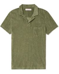 Orlebar Brown - Camp-Collar Organic Cotton-Terry Polo Shirt - Lyst