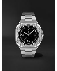 Bell & Ross Br 05 Automatic 40mm Stainless Steel And Diamond Watch - Black