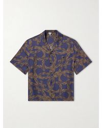 Loewe - Paula's Ibiza Convertible-Collar Printed Silk-Satin Shirt - Lyst