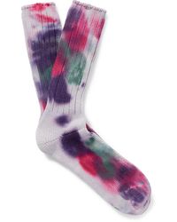 Anonymous Ism - Scatter Dye Tie-dyed Ribbed Cotton-blend Socks - Lyst