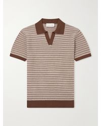 Frescobol Carioca - Rino Striped Cotton And Cashmere-Blend Polo Shirt - Lyst