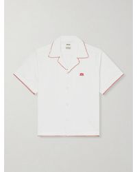 Bode - Redbud Camp-Collar Logo-Embroidered Cotton Shirt - Lyst