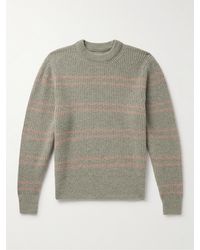 Nudie Jeans - Gurra Striped Ribbed Wool Sweater - Lyst