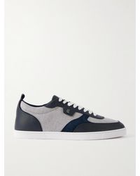 Christian Louboutin - Tutti Rui Leather And Suede-Trimmed Granariso Canvas Sneakers - Lyst