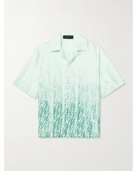 Amiri - Camp-collar Logo-print Dégradé Silk-twill Shirt - Lyst