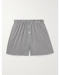 Maison Margiela - Straight-leg Striped Cotton-blend Poplin Shorts - Lyst