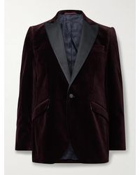 Favourbrook - Faille-trimmed Cotton-velvet Tuxedo Jacket - Lyst