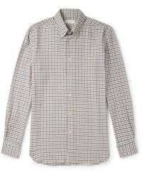 Boglioli - Button-Down Collar Checked Cotton-Flannel Shirt - Lyst