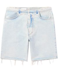 Givenchy - Straight-leg Distressed Denim Bermuda Shorts - Lyst