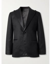 Brunello Cucinelli - Satin-Trimmed Linen Tuxedo Jacket - Lyst