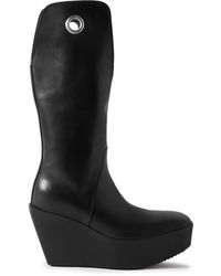 Rick Owens - Kowboy Eyelet-embellished Leather Platform Boots - Lyst