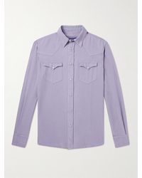 Ralph Lauren Purple Label - Hemd aus Lyocell-Twill im Western-Stil in Stückfärbung - Lyst