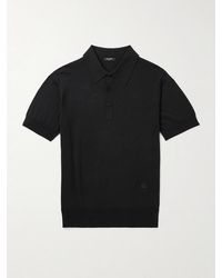 Balmain - Logo-Embroidered Silk-Blend Polo Shirt - Lyst