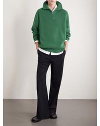 The Elder Statesman - Clemente Ribbed Cashmere Half-Zip Sweater - Lyst