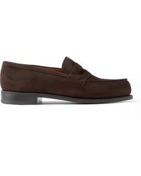 J.M. Weston - 180 Moccasin Suede Penny Loafers - Lyst