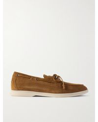 Loro Piana - Sea-sail Walk Leather-trimmed Suede Boat Shoes - Lyst
