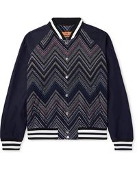 Missoni - Striped Cotton-blend Bouclé And Drill Bomber Jacket - Lyst