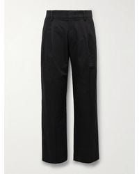 NN07 - Kay 1420 Wide-Leg Pleated Organic Cotton-Blend Twill Trousers - Lyst