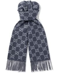 Gucci - Fringed Logo-Jacquard Cashmere Scarf - Lyst