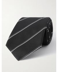 Saint Laurent - Gestreifte Krawatte aus Seiden-Twill - Lyst