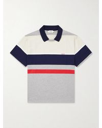 Versace - Logo-Embroidered Striped Cotton-Jersey Polo Shirt - Lyst
