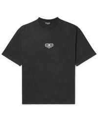 Balenciaga - Bb Paris Logo-embroidered Organic Cotton-jersey T-shirt - Lyst