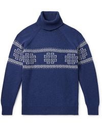 Brunello Cucinelli - Intarsia-Knit Cashmere Rollneck Sweater - Lyst