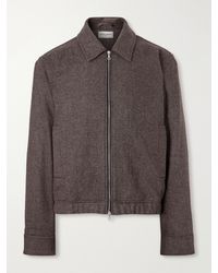 Officine Generale - Marlino Houndstooth Virgin Wool Overshirt - Lyst