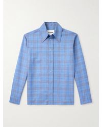 Jil Sander - Checked Wool And Linen-Blend Shirt - Lyst