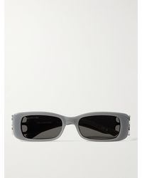 Balenciaga - Rectangular-frame Acetate And Silver-tone Sunglasses - Lyst
