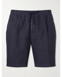 Altea - Samuel Straight-leg Linen Drawstring Shorts - Lyst