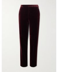 Ralph Lauren - Cotton-Velvet Tuxedo Trousers - Lyst