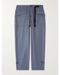 4SDESIGNS - Tapered Belted Herringbone Wool Trousers - Lyst