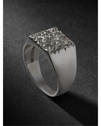 for Men Mens Jewellery Rings Metallic Bleue Burnham Burnham Signet Ring in Silver 