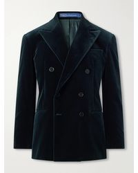 Polo Ralph Lauren - Double-Breasted Linen-Blend Velvet Blazer - Lyst