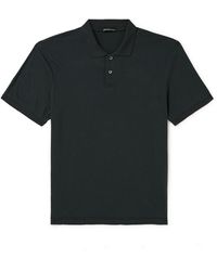 James Perse - Luxe Lotus Cotton-jersey Polo Shirt - Lyst