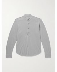 STÒFFA - Cotton And Silk-Blend Piqué Henley Shirt - Lyst