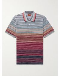 Missoni - Striped Space-dyed Cotton-piqué Polo T-shirt - Lyst