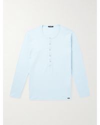 Tom Ford - Slim-Fit Stretch-Cotton Jersey Henley Pyjama T-Shirt - Lyst