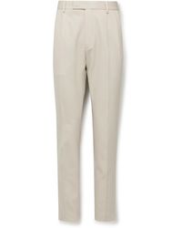 Zegna - Straight-leg Cotton And Wool-blend Twill Trousers - Lyst