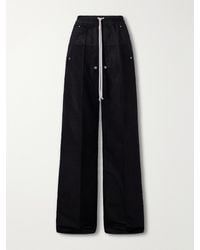 Rick Owens - Wide Bela Wide-Leg Flannel Drawstring Trousers - Lyst