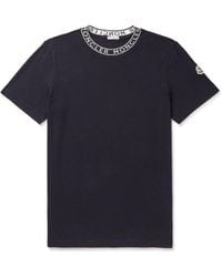 Moncler - Slim-fit Logo-jacquard Cotton-jersey T-shirt - Lyst